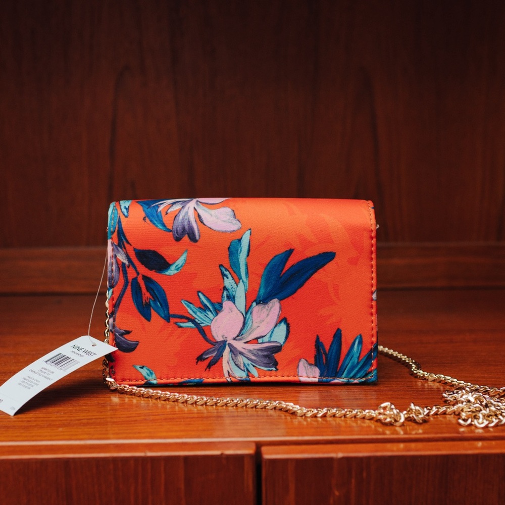 Nine West Floral Chain Crossbody Bag